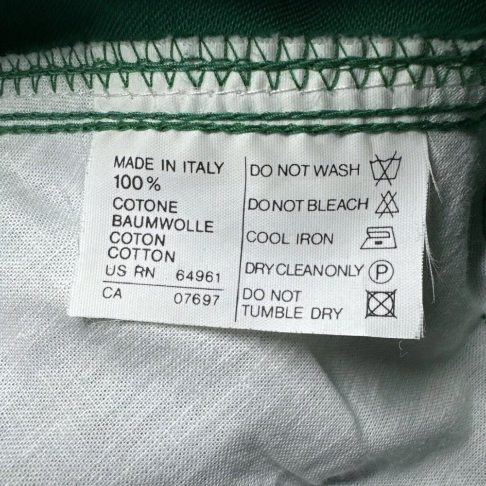Vintage Benetton Italy Green pants Trousers Size 27 Highwaisted Pants - Picture 7 of 7